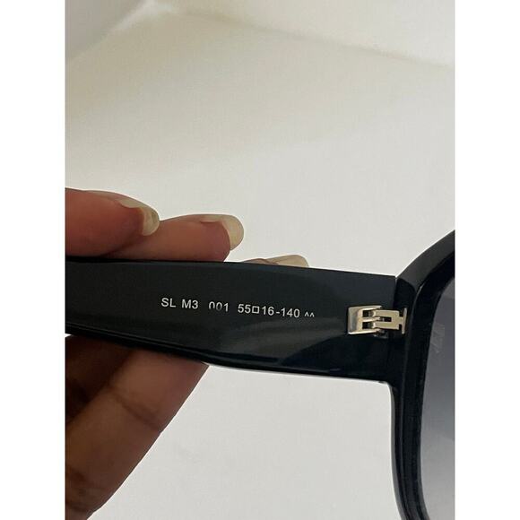 Saint Laurent M3 Black Glossy Acetate Sunglasses with Black  display picture 2